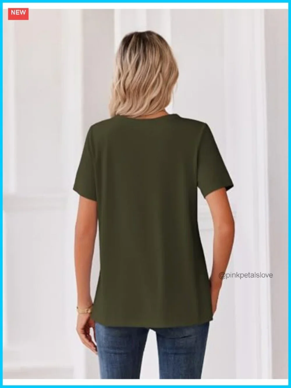 Zeagoo Womens Summer Top V Neck Short Sleeve Henley Blouse Casual